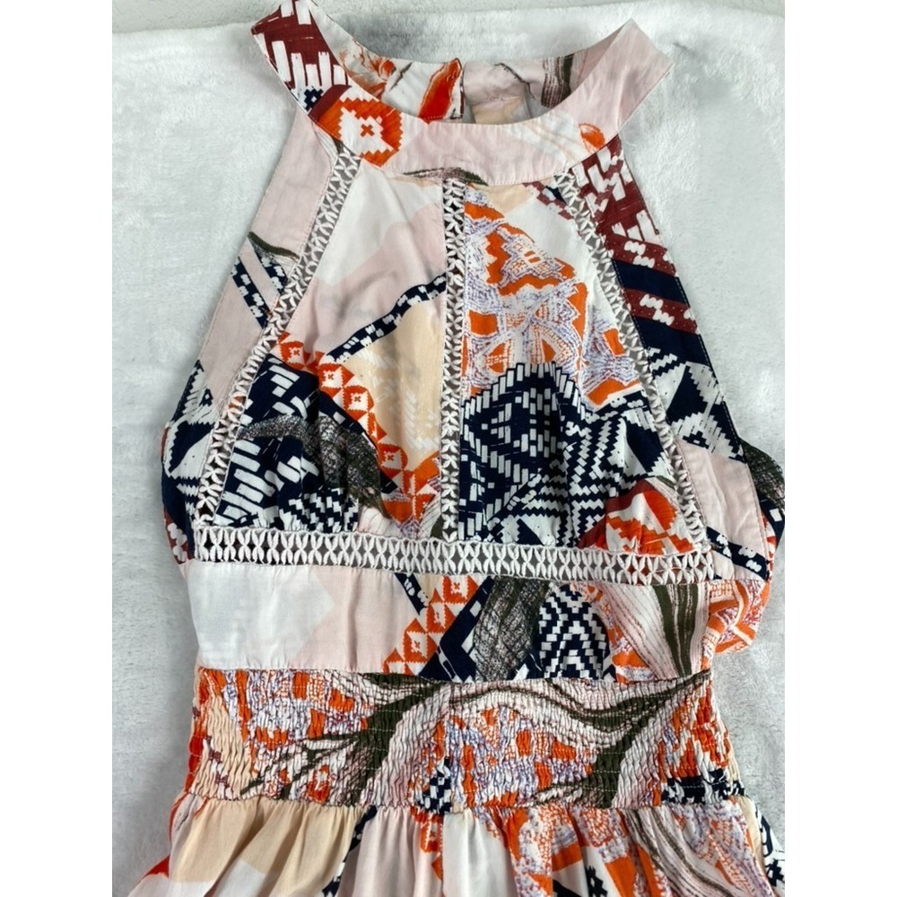 Abel The Label Anthropologie Midi Dress Sz M Halter Boho Smocked Resort Vacation - Picture 6 of 13